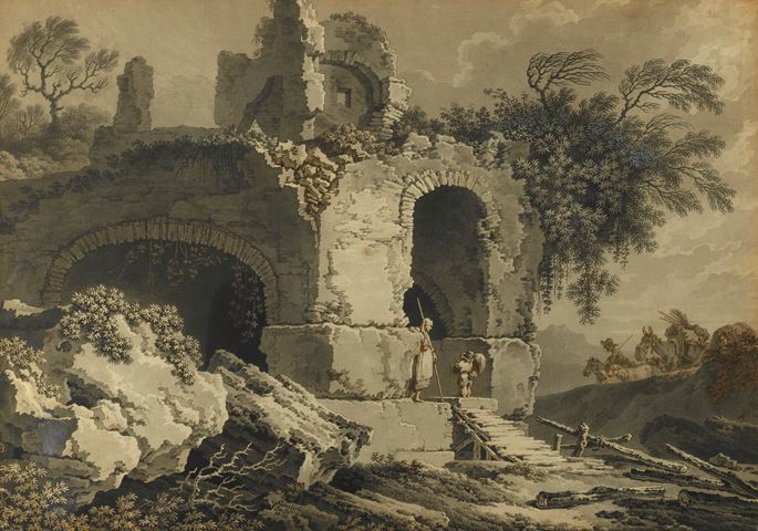 Pietro Giacomo Palmieri - A Peasant Family and their Animals among Classical Ruins | MasterArt